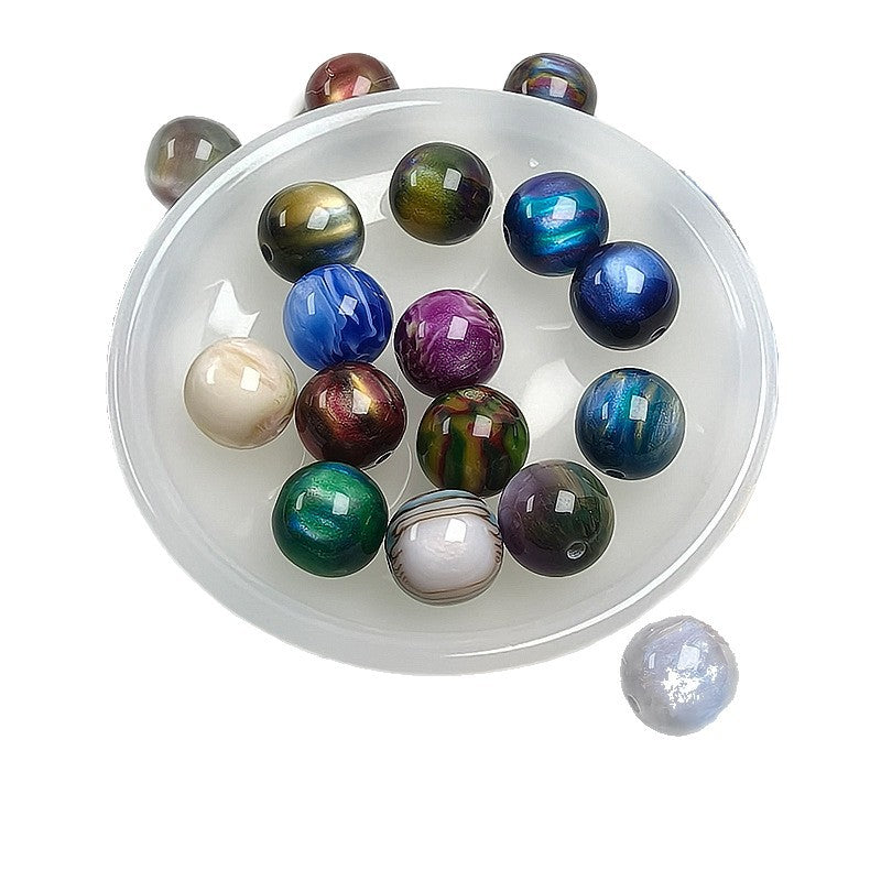 16mm colorful oil - painting - style resin beads, DIY jewelry accessories