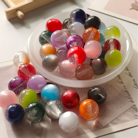 16mm Semi - transparent Glittering Star - filled Resin Beads for DIY Bead - stringing