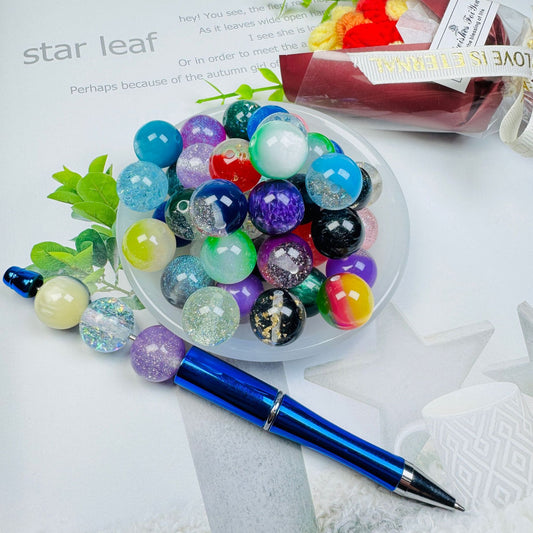 16mm Mixed - style Exquisite Resin Round Beads