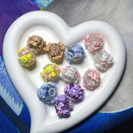 Niche - style fashionable cartoon - themed pearls with straight holes