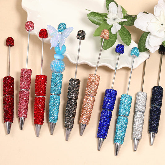 Solid - colored fully - studded bead - strung pen