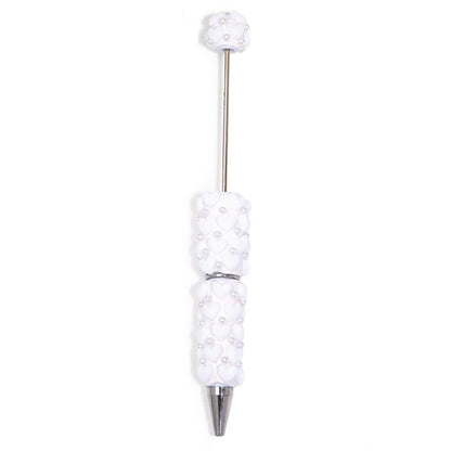 Flocked Heart - shaped Pearl Bead - stringing Pen